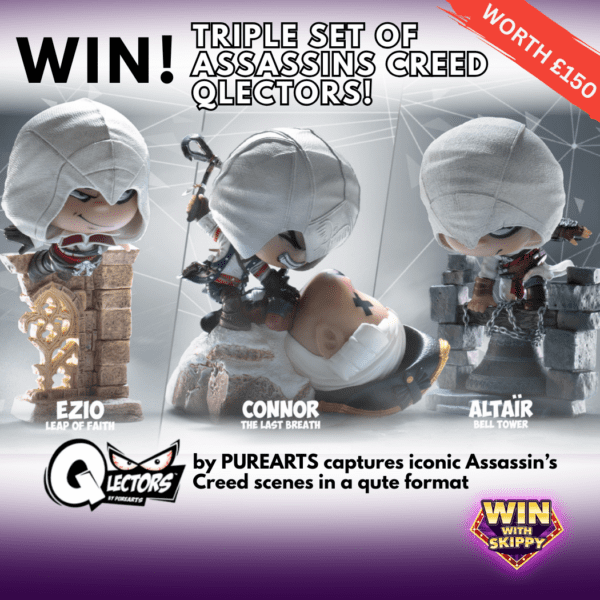 WIN! PureArts Assassins Creed Triple Set Altair, Ezio & Conner Qlectors captures Iconic Assassins Creed Scenes in a qute way! Worth £150!