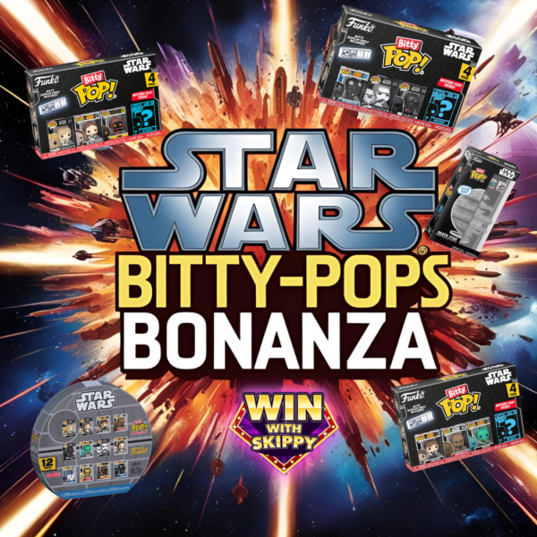 STARWARS BITTYPOP BONANZA! Win the Death Star, Han Solo, Luke Skywalker, Vader and New Hope Bitty Packs in this BittyPop Bonanza! ONLY 66p per entry!