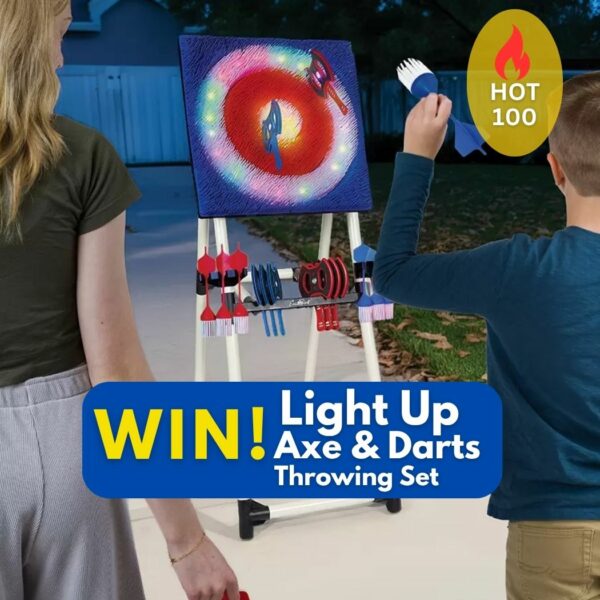 HOT 100! Win! Light Up Axe & Dart Throwing Set!
