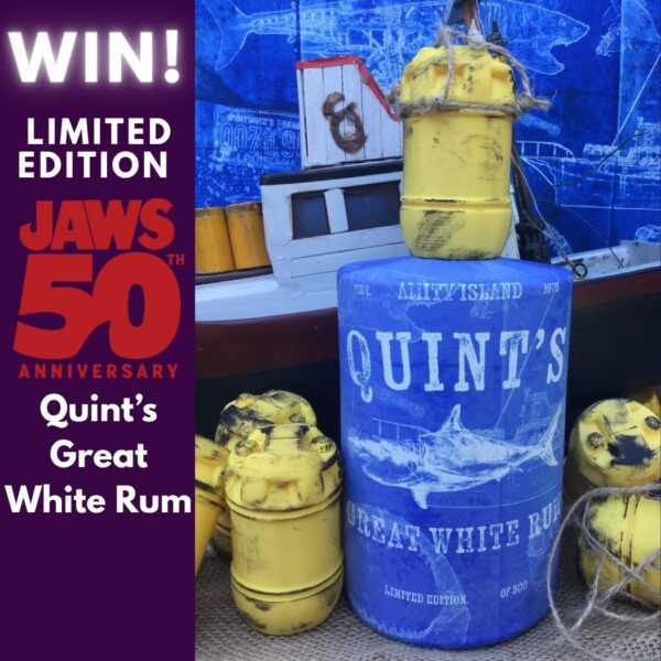 JAWS 50th Celebration! Only 50p! WIN a Limited Edition Quint's Great White Rum Designed By The Amazing Biglin Graphics!