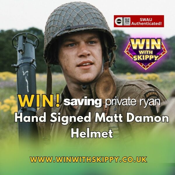 WIN! Saving Private Ryan SWAU Authenticated Helmet Signed by Matt Damon Himself!
