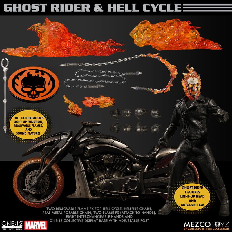 Feel the Burn 🔥WIN! Marvel Ghost Rider & Hell Cycle 🔥Official Mezco 1:12 Collectible! - Image 2