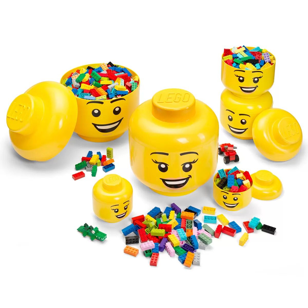 HOT 100! WIN LEGO Storage Heads 6 Piece Set - Image 2