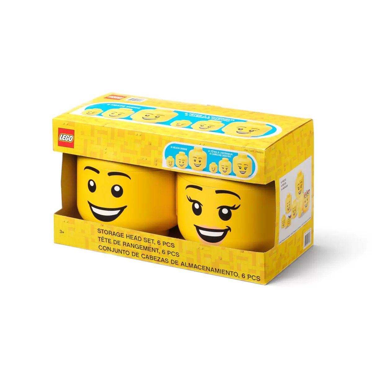 HOT 100! WIN LEGO Storage Heads 6 Piece Set - Image 4