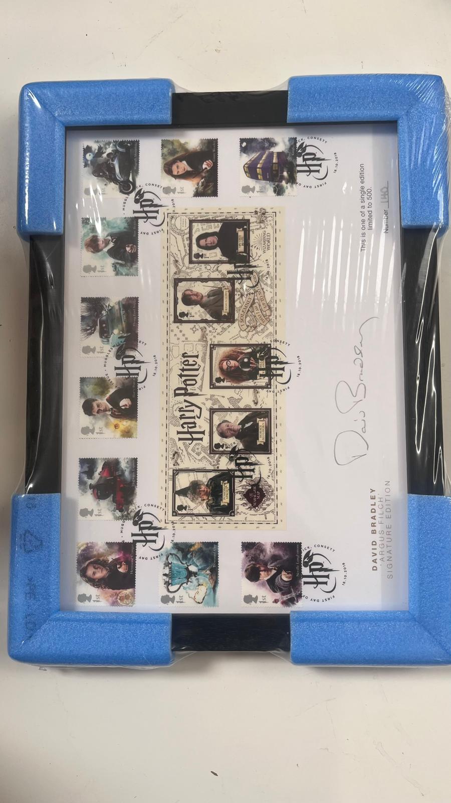 Limited-Edition Harry Potter Royal Mail Stamp Display Signed By Argus Filch (David Bradley)! - Image 3