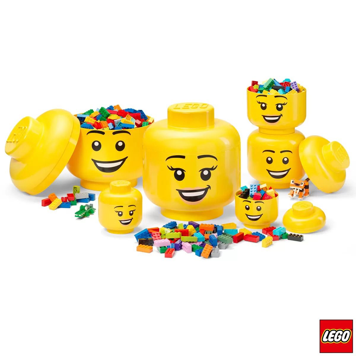 HOT 100! WIN LEGO Storage Heads 6 Piece Set - Image 3